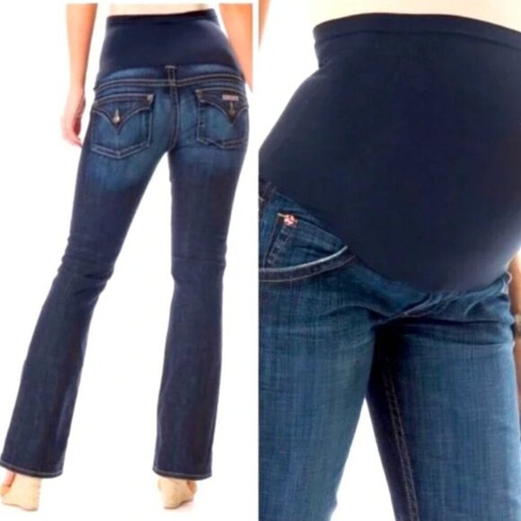 Hudson Maternity Dark Wash Bootcut Flare Flap Pockets Jeans - Picture 1 of 10